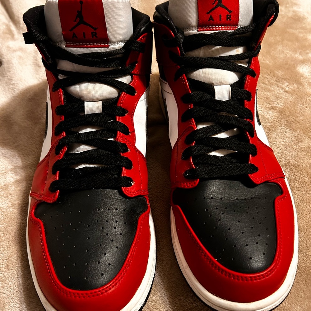Jordan Athletic Red and Black High-Top Sneakers